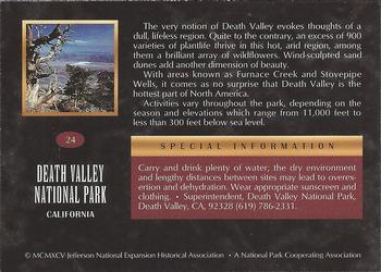 1995 National Parks Collection 1st Edition #24 Death Valley National Park Back