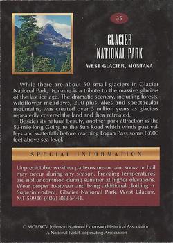 1995 National Parks Collection 1st Edition #35 Glacier National Park Back