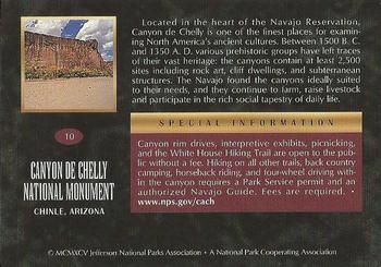 1995 National Parks Collection 1st Edition #10 Canyon De Chelly National Monument Back