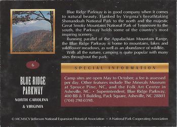 1995 National Parks Collection 1st Edition #6 Blue Ridge Parkway Back