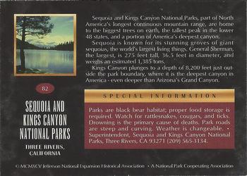 1995 National Parks Collection 1st Edition #82 Sequoia and Kings Canyon National Parks Back