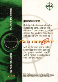 1995 Graffiti James Bond: GoldenEye #34 Q Demonstrates Back