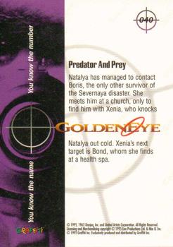 1995 Graffiti James Bond: GoldenEye #40 Predator And Prey Back