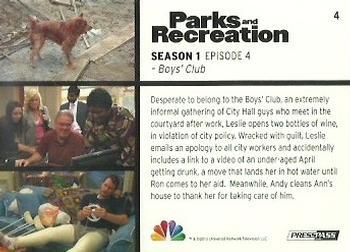 2013 Press Pass Parks and Recreation - Foil #4 Boys' Club Back