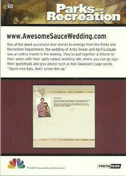 2013 Press Pass Parks and Recreation - Foil #90 www.AwesomeSauceWedding.com Back