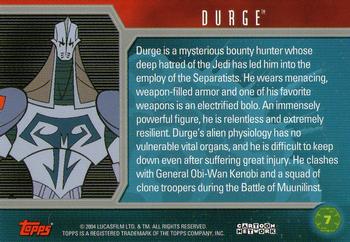 2004 Topps Star Wars: Clone Wars #7 Durge Back