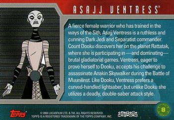 2004 Topps Star Wars: Clone Wars #8 Asajj Ventress Back