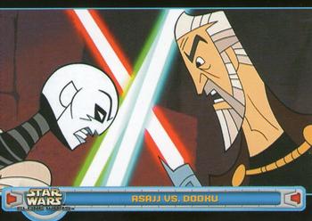 2004 Topps Star Wars: Clone Wars #49 Asajj vs. Dooku Front
