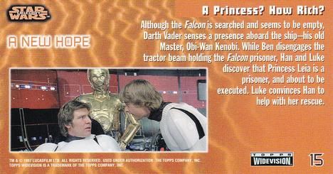 1997 Topps Widevision Star Wars Trilogy (Retail) #15 Into the Enemy Lair Back