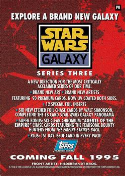 1995 Topps Star Wars Galaxy Series 3 - Promos #P6 Luke with Lightsaber, Star Wars Galaxy Magazine Back