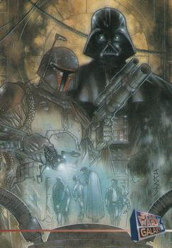 1995 Topps Star Wars Galaxy Series 3 - Promos #P8 Boba Fett & Darth Vader Front
