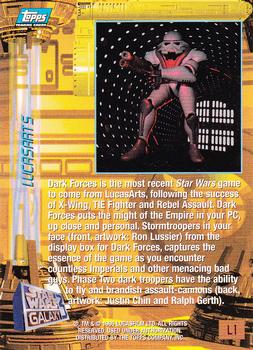 1995 Topps Star Wars Galaxy Series 3 - LucasArts Foil #L1 Dark Forces Display Art Back