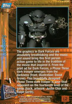 1995 Topps Star Wars Galaxy Series 3 - LucasArts Foil #L2 Dark Forces Ad Art Back