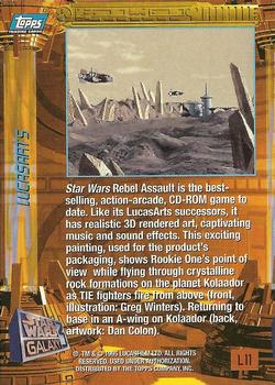 1995 Topps Star Wars Galaxy Series 3 - LucasArts Foil #L11 Rebel Assault Back