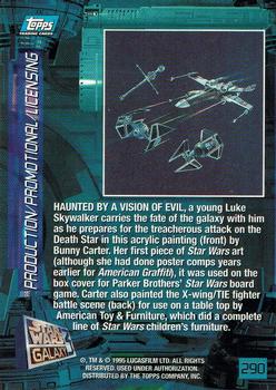 1995 Topps Star Wars Galaxy Series 3 - First Day Production #290 Luke and Starfighters Back