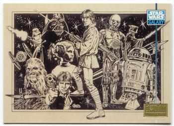 1995 Topps Star Wars Galaxy Series 3 - First Day Production #295 Luke with Gang Front