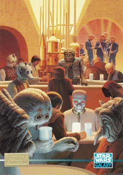 1995 Topps Star Wars Galaxy Series 3 - First Day Production #303 Mos Eisley Cantina Front