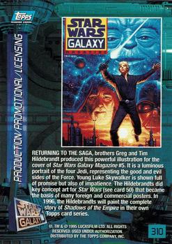 1995 Topps Star Wars Galaxy Series 3 - First Day Production #310 The Four Jedi Back