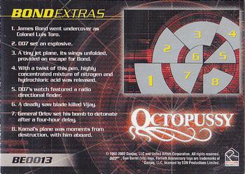 2002 Rittenhouse James Bond 40th Anniversary - Bond Extras #BE0013 Octopussy Back