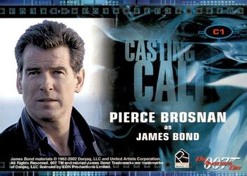 2002 Rittenhouse James Bond Die Another Day - Casting Call #C1 Pierce Brosnan Back