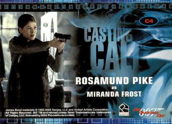 2002 Rittenhouse James Bond Die Another Day - Casting Call #C4 Rosamund Pike Back