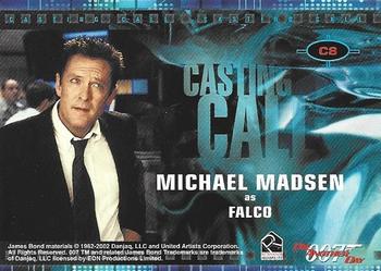 2002 Rittenhouse James Bond Die Another Day - Casting Call #C8 Michael Madsen Back