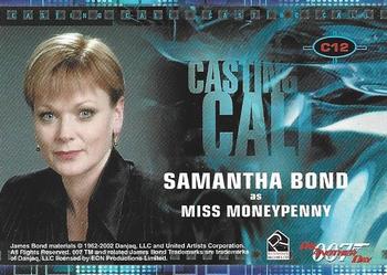 2002 Rittenhouse James Bond Die Another Day - Casting Call #C12 Samantha Bond Back
