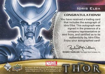 2011 Upper Deck Thor - Autographs #IE Idris Elba Back