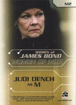 2003 Rittenhouse The Women of James Bond in Motion - Women of MI6 Foil #M2 Judi Dench Back