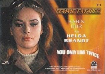 2003 Rittenhouse The Women of James Bond in Motion - Femmes Fatales #F3 Helga Brandt Back
