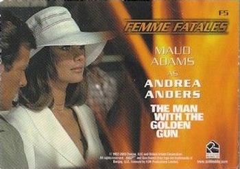 2003 Rittenhouse The Women of James Bond in Motion - Femmes Fatales #F5 Andrea Anders Back
