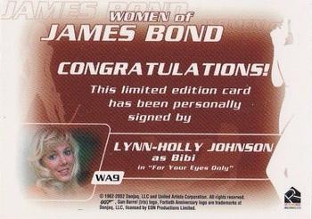 2003 Rittenhouse The Women of James Bond in Motion - Autographs #WA9 Lynn-Holly Johnson Back