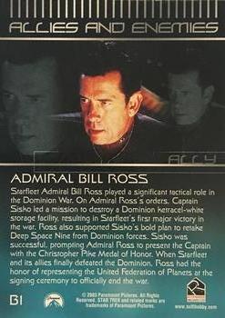 2003 Rittenhouse The Complete Star Trek Deep Space Nine - Allies & Enemies #B1 Admiral Bill Ross Back