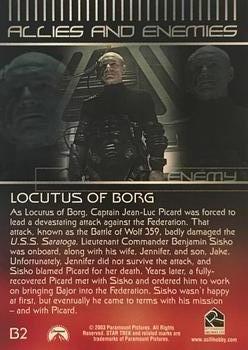2003 Rittenhouse The Complete Star Trek Deep Space Nine - Allies & Enemies #B2 Locutus of Borg Back
