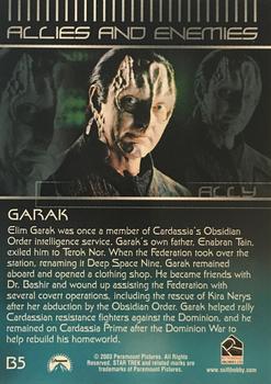 2003 Rittenhouse The Complete Star Trek Deep Space Nine - Allies & Enemies #B5 Garak Back