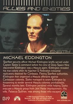2003 Rittenhouse The Complete Star Trek Deep Space Nine - Allies & Enemies #B19 Michael Eddington Back