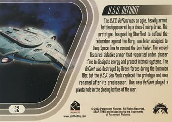 2003 Rittenhouse The Complete Star Trek Deep Space Nine - Ships of the Dominion War #S2 U.S.S. Defiant Back