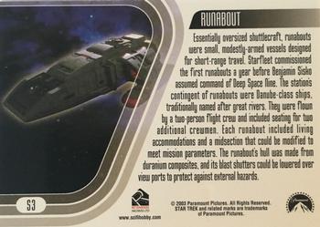 2003 Rittenhouse The Complete Star Trek Deep Space Nine - Ships of the Dominion War #S3 Runabout Back