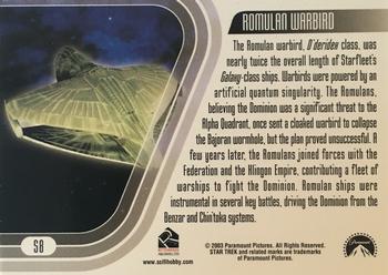 2003 Rittenhouse The Complete Star Trek Deep Space Nine - Ships of the Dominion War #S8 Romulan Warbird Back