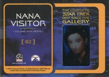 2003 Rittenhouse The Complete Star Trek Deep Space Nine - Deep Space Nine Gallery #G2 Colonel Kira Nerys Back