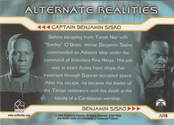 2003 Rittenhouse The Complete Star Trek Deep Space Nine - Alternate Realities #AR1 Captain Benjamin Sisko / Benjamin Sisko Back