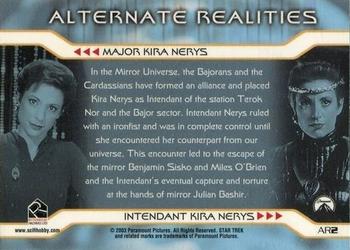 2003 Rittenhouse The Complete Star Trek Deep Space Nine - Alternate Realities #AR2 Major Kira Nerys / Intendant Kira Nerys Back