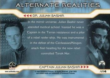 2003 Rittenhouse The Complete Star Trek Deep Space Nine - Alternate Realities #AR4 Dr. Julian Bashir / Captain Julian Bashir Back