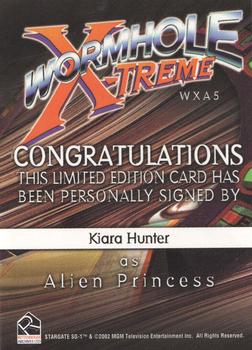 2003 Rittenhouse Stargate SG-1 Season 5 - Autographs #WXA5 Kiara Hunter Back
