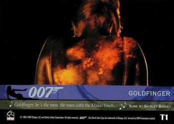2004 Rittenhouse The Quotable James Bond - The Quotable Theme Songs #T1 The World Is Not Enough / Goldfinger Back