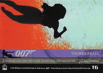 2004 Rittenhouse The Quotable James Bond - The Quotable Theme Songs #T6 Live And Let Die / Thunderball Back