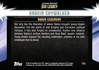 2013 Topps Star Wars: Jedi Legacy #15A Celebration of Heroism / Naboo ceremony Back