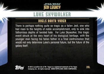 2013 Topps Star Wars: Jedi Legacy #28L Challenge of a fallen Jedi / Duels Darth Vader Back