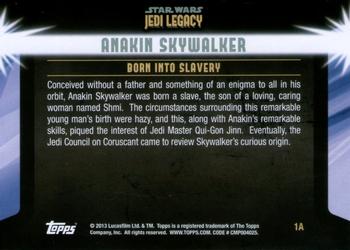 2013 Topps Star Wars: Jedi Legacy #1A Clandestine Birth / Born into slavery Back