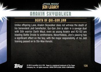 2013 Topps Star Wars: Jedi Legacy #12A Death of a Mentor / Death of Qui-Gon Jinn Back